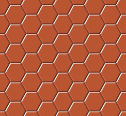 Hexagonal paving slabs. Seamless pattern