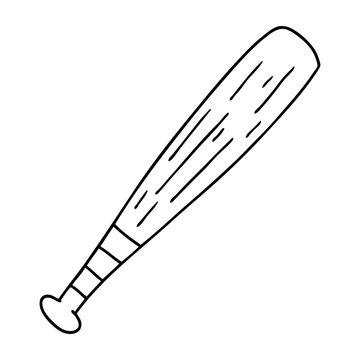 line drawing doodle of a baseball bat