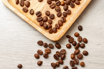 coffee beans on wooden table