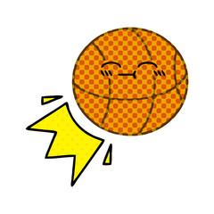 comic book style cartoon basketball