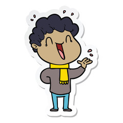 Obraz premium sticker of a cartoon happy man
