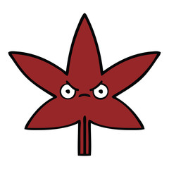 cute cartoon autumnal leaf