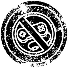 no gaming distressed icon