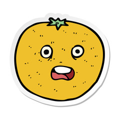 sticker of a cartoon orange