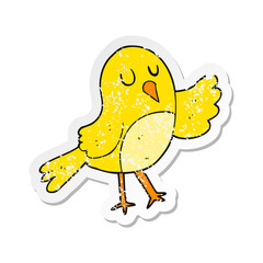 retro distressed sticker of a cartoon bird