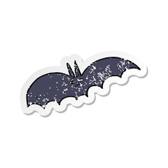 retro distressed sticker of a cartoon vampire bat