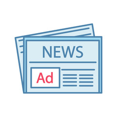 Newspaper advertising color icon