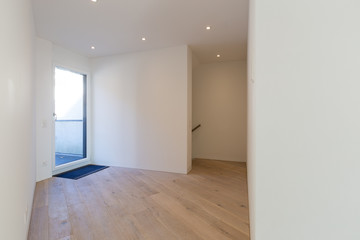 White empty room and window with view