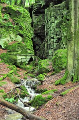 A small river in a canyon in Germany