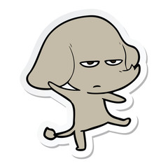 sticker of a annoyed cartoon elephant