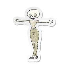 retro distressed sticker of a cartoon zombie woman
