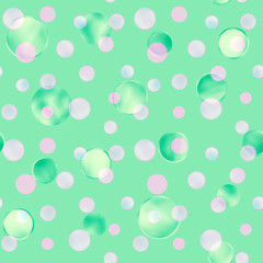 Illustrated abstract seamless pattern with circles