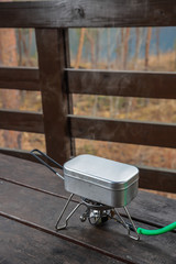 アウトドア料理　Outdoor lunch at the cottage