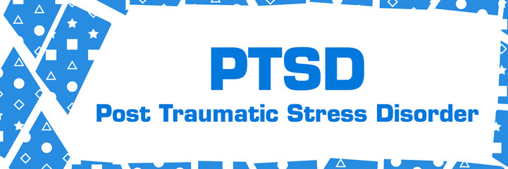 PTSD - Post Traumatic Stress Disorder Blue White Chunks Left Border 17242