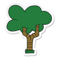 sticker of a cartoon tree