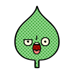 comic book style cartoon expressional leaf