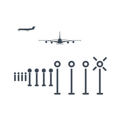 thin line icon airport, runway lighting