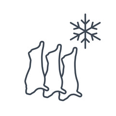 thin line icon food processing plant, frozen meat