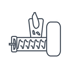 thin line icon food processing plant, meat grinder