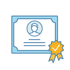 Certificate color icon