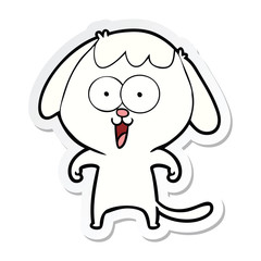sticker of a cute cartoon dog