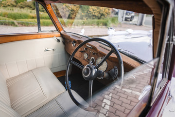 Inside of an old car