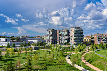 Obraz premium Modern park at Portello, in Milan