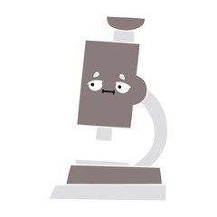 flat color retro cartoon microscope
