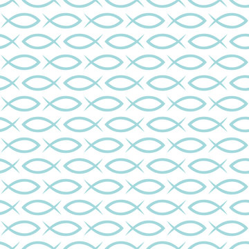 Endlosmuster Abstrakte Fische Blau