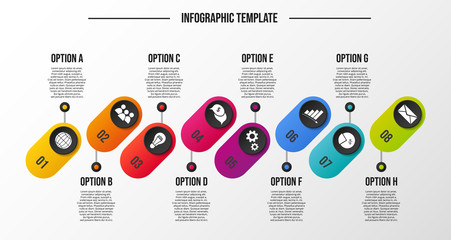 Round infographic template - business timeline. Vector