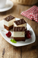 Chocolate vanilla souffle cake