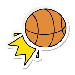 sticker of a cute cartoon basket ball