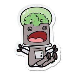 sticker of a cartoon robot