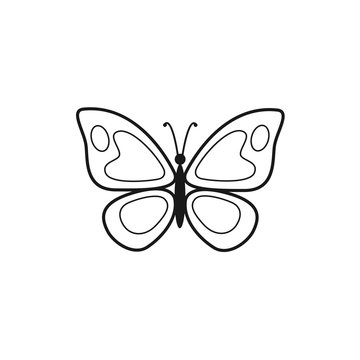 Vector illustration of butterfly outline icon