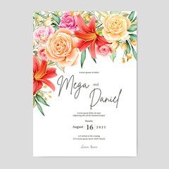elegant floral frame with watercolor flowers
