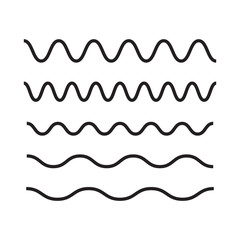 Waves outline icon. Wave thin line symbol. set of zigzag and wave borders