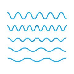 Waves outline icon. Wave thin line symbol. set of zigzag and wave borders