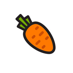 carrot icon in flat style isolated vector illustration on white transparent background