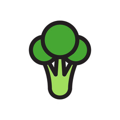 broccoli icon in flat style isolated vector illustration on white transparent background