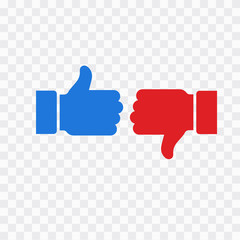 thumb up and down signage. Thumb up symbol, finger up icon. like and dislike sign