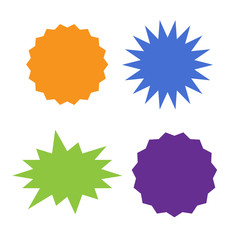 Different starburst vector. Starburst isolated icons set