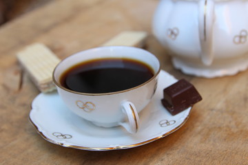 Morning black coffee