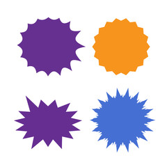 Set of vector starburst, sunburst badges. Starburst isolated icons set