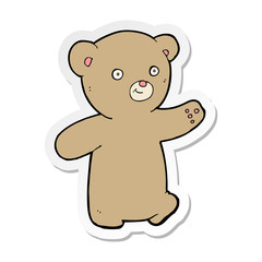 sticker of a cartoon teddy bear