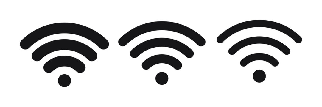 Wireless and wifi icon or wi-fi icon sign for remote internet access, Podcast vector symbol, vector illustration