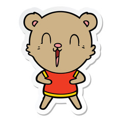 sticker of a happy cartoon bear