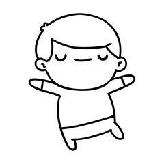 line drawing of a kawaii cute boy