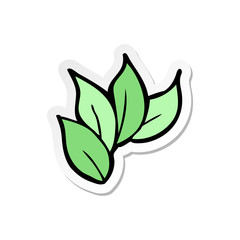 sticker of a cartoon leaves
