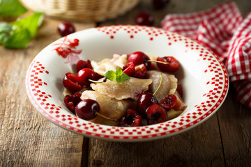 Homemade cherry dumplings