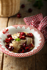 Homemade cherry dumplings